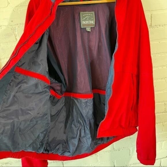 Pacific Trail Red Jacket Hoodie Sz Large Seattle Zip Up Windbreaker Coat Vintage - Picture 9 of 14